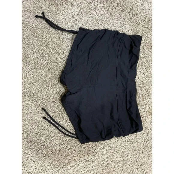 Athleta XS black two-piece bikini set halter underwire top high-waisted Shorts - Picture 4 of 15